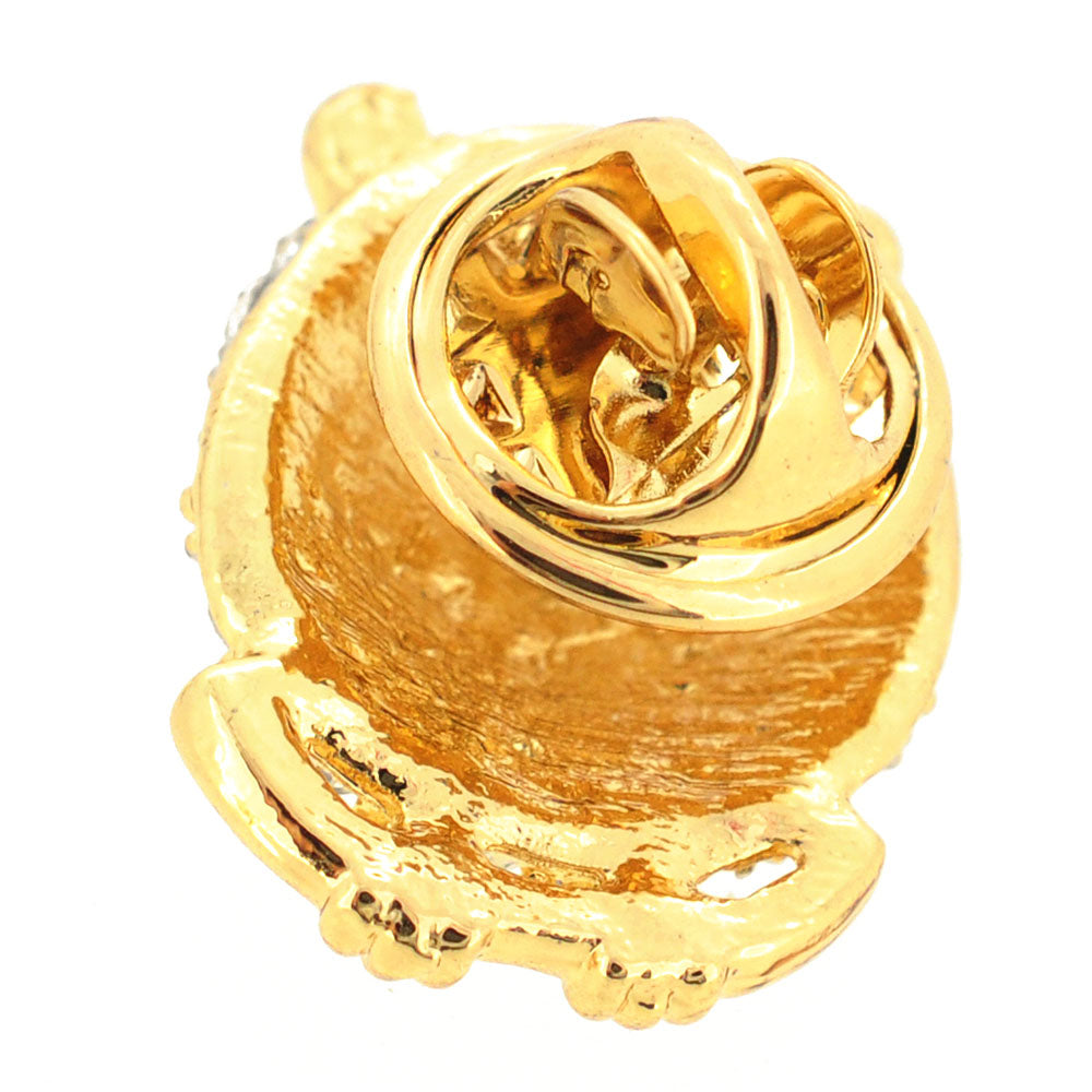 Crystal Owl Lapel Pin