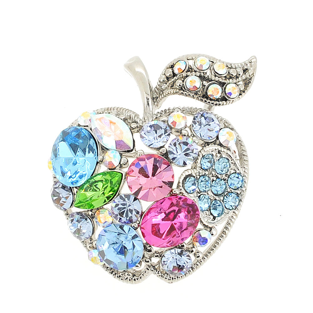 Multicolor Apple Crystal Fruit Pin Brooch