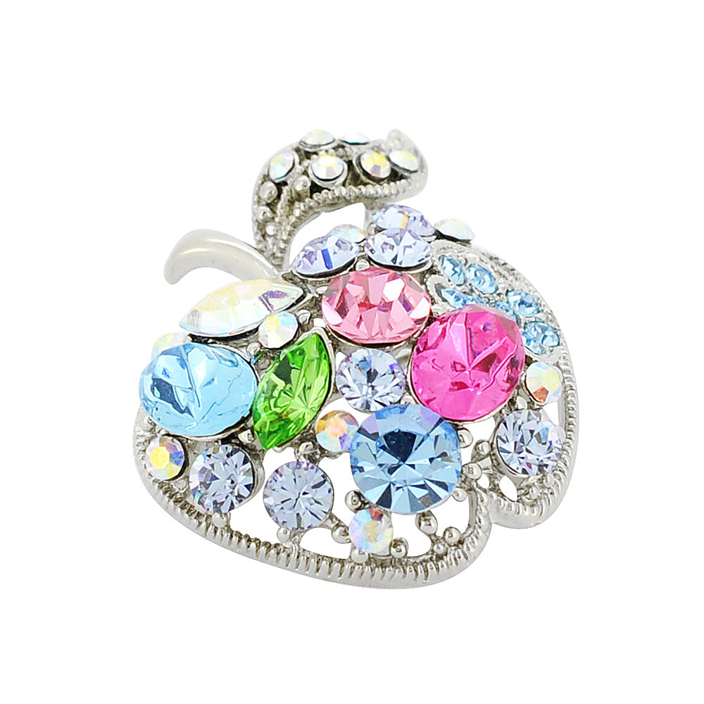 Multicolor Apple Crystal Fruit Pin Brooch