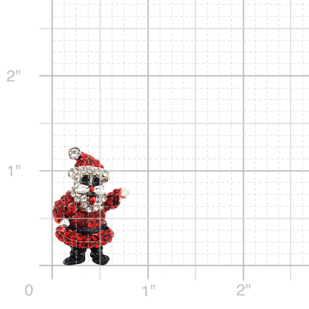 Red Christmas Santa Claus Crystal Lapel Pin
