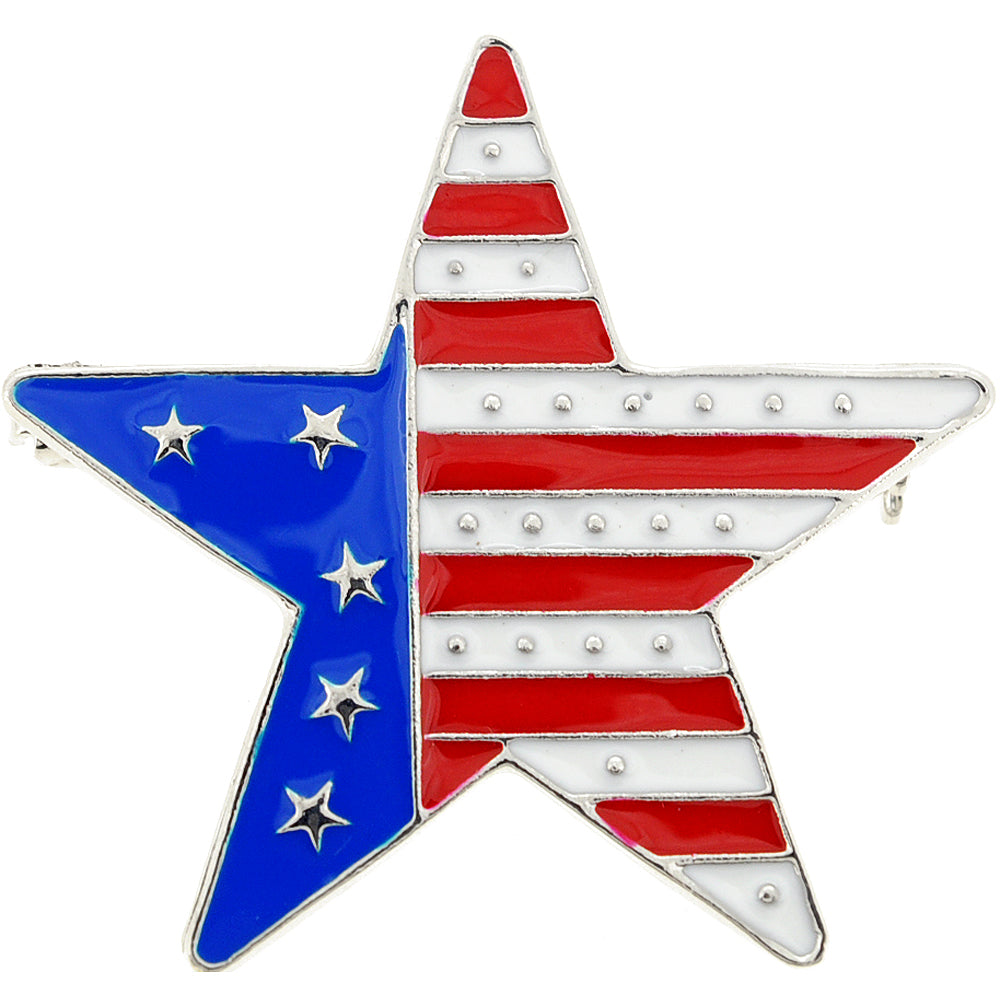 American Flag Star Patriotic Pin Brooch & Pendant