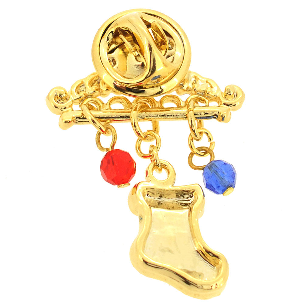 Christmas Stocking With Hanger Lapel Pin