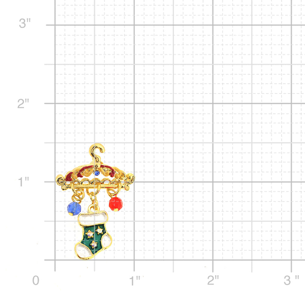 Christmas Stocking With Hanger Lapel Pin