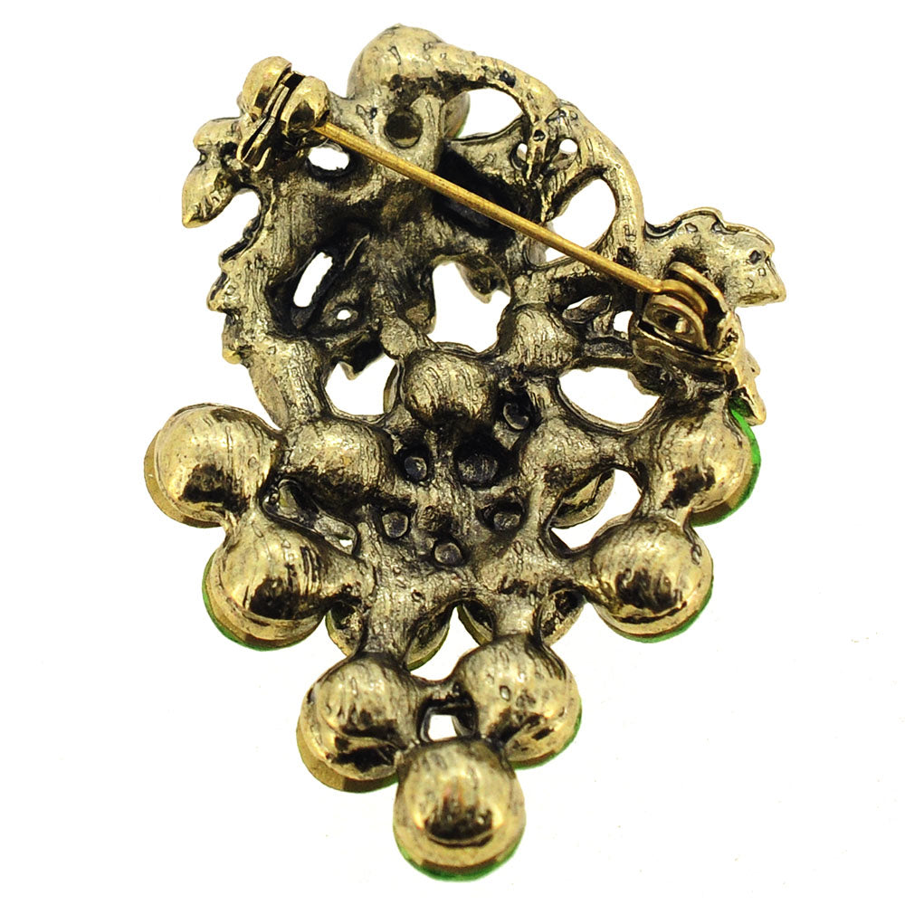 Erinite Green Grape Crystal Pin Brooch