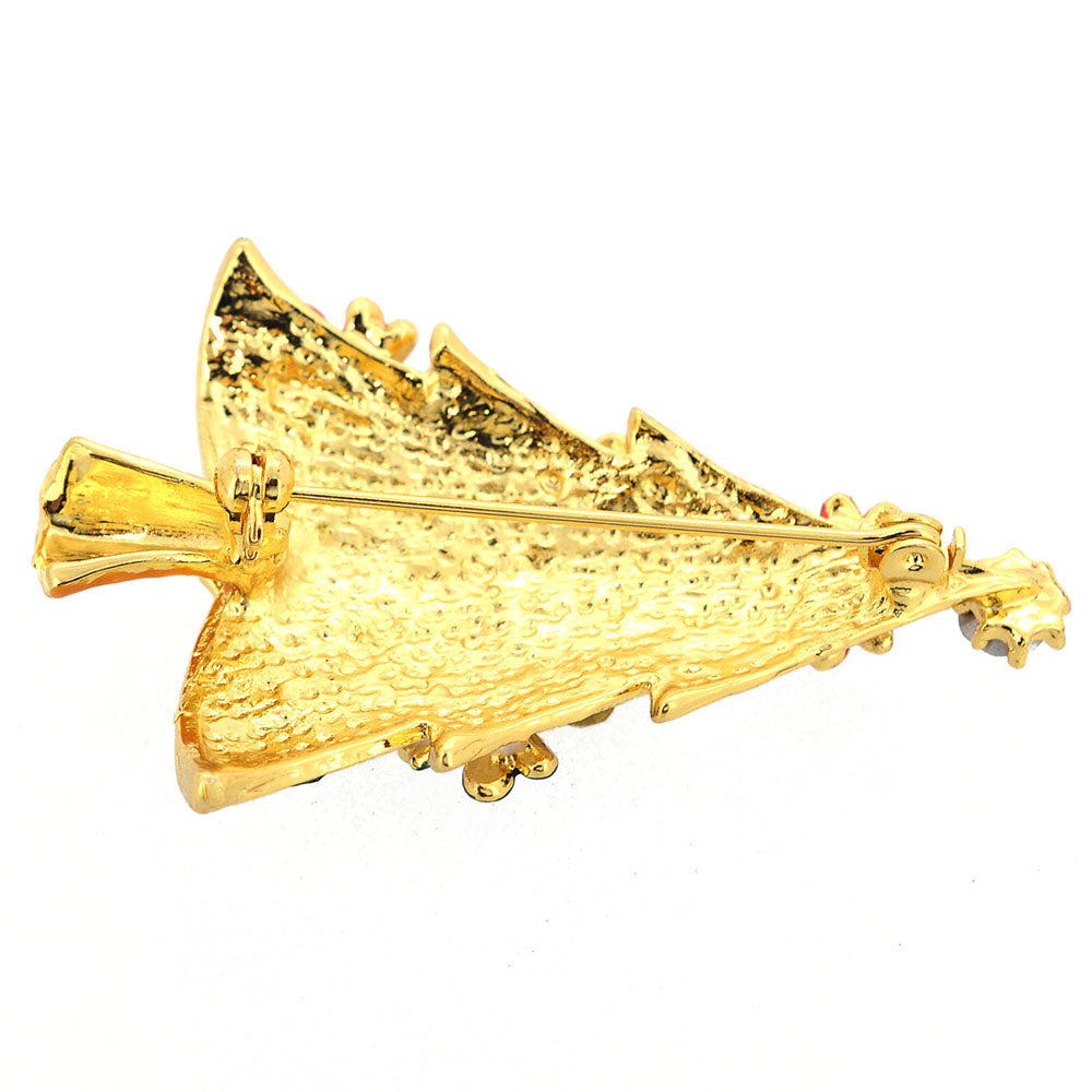 White Christmas Tree Pin Brooch