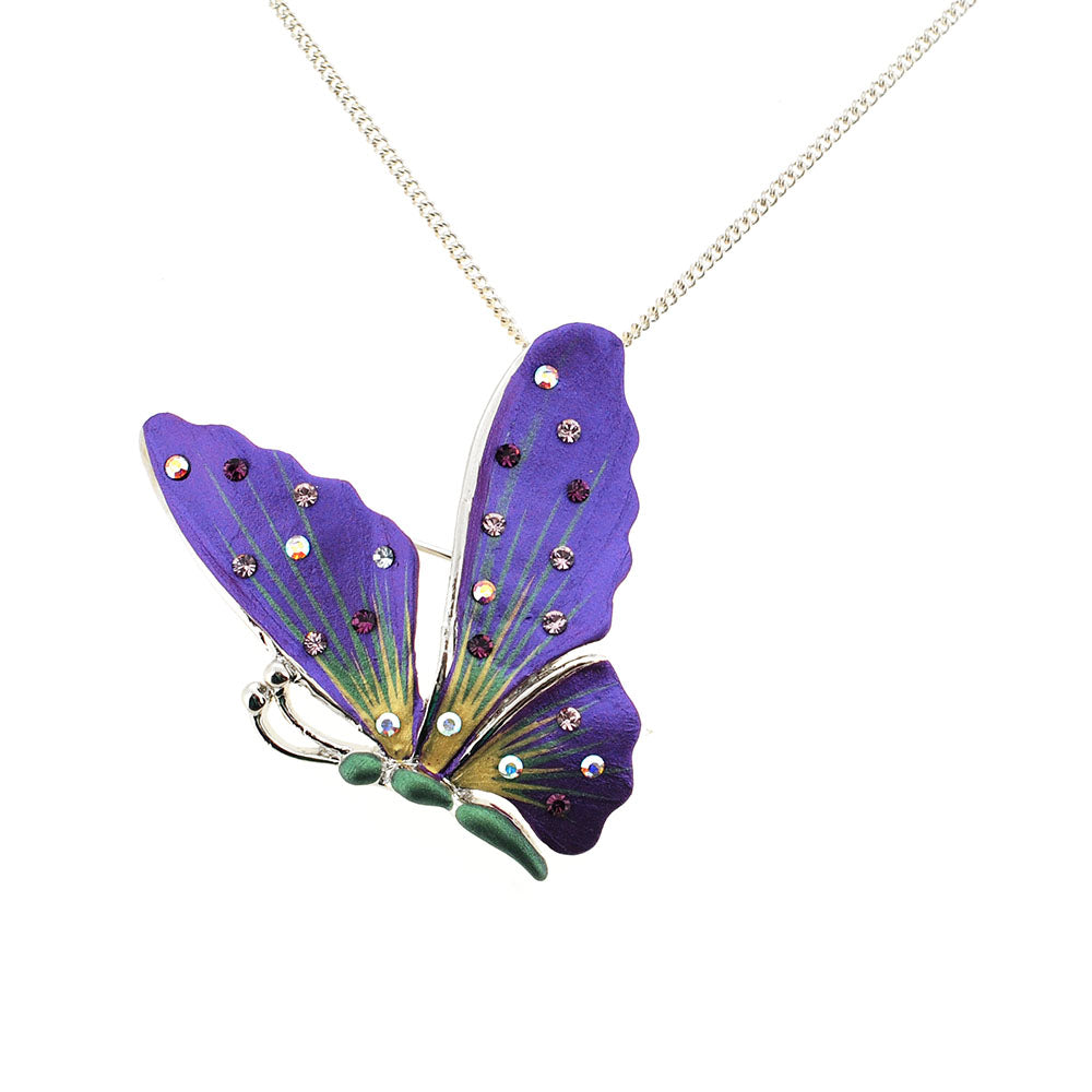 Purple Butterfly Pin Brooch And Pendant