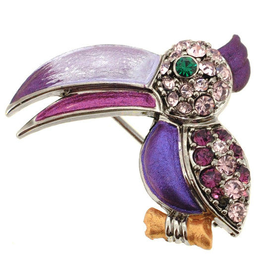 Purple Toucan Pin Brooch