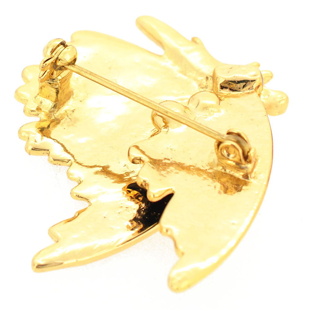 Golden Enamel Flying Butterfly Pin Brooch