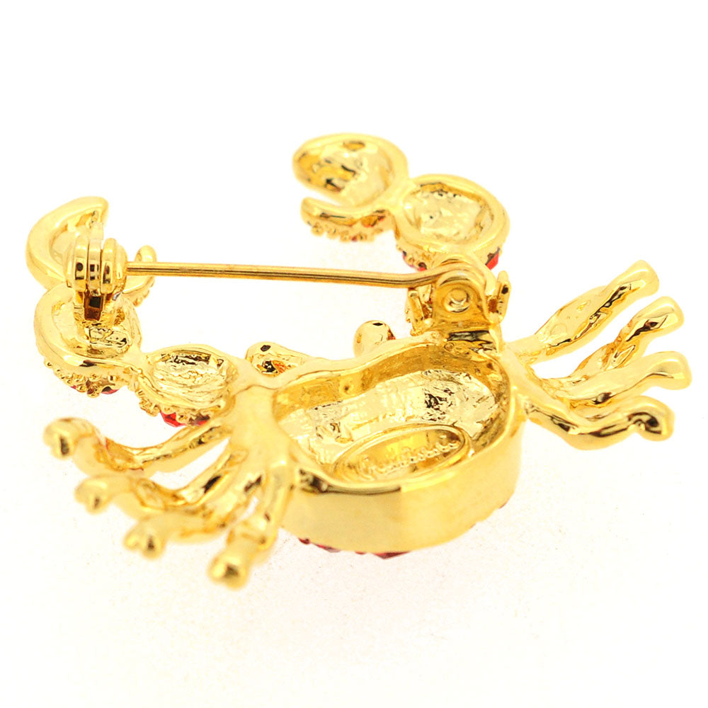 Ruby Crab Pin Brooch