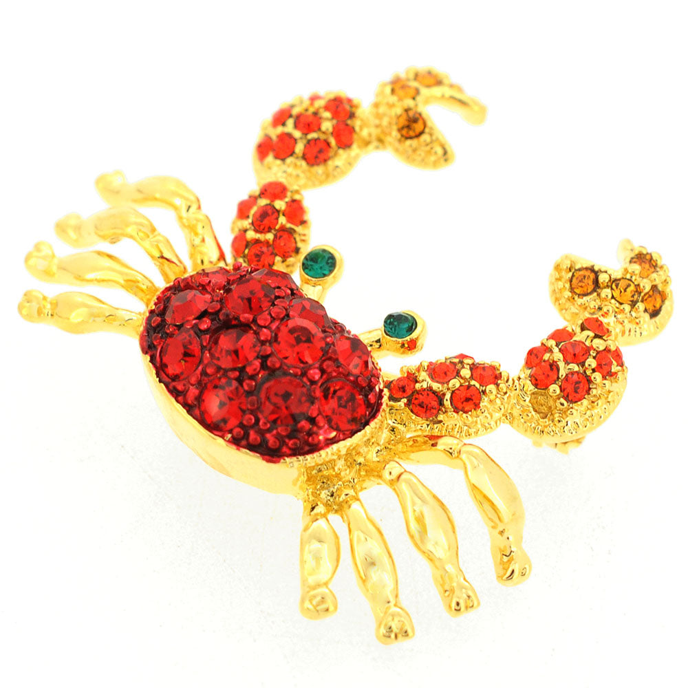 Ruby Crab Pin Brooch