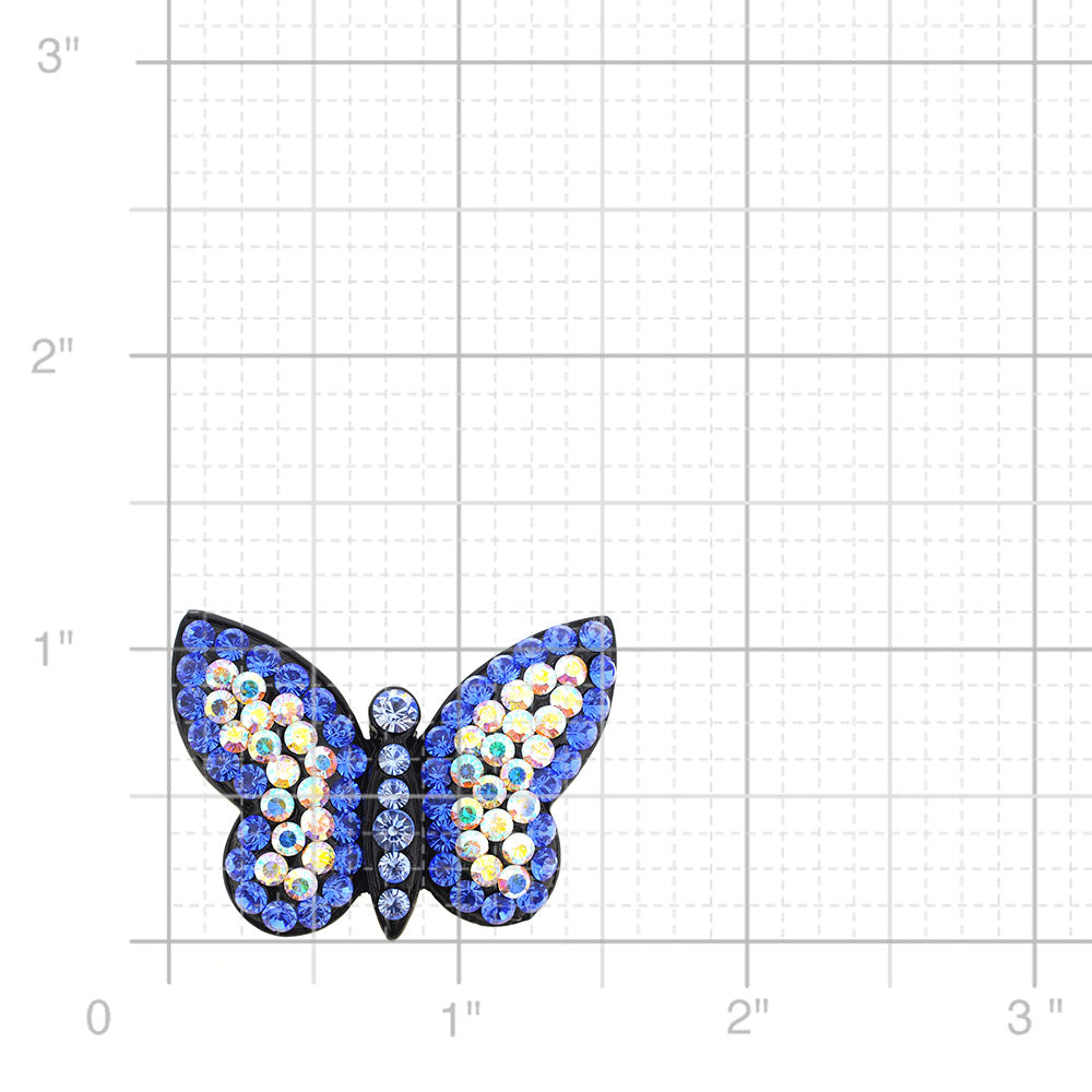 Sapphire Blue Butterfly Pin Brooch