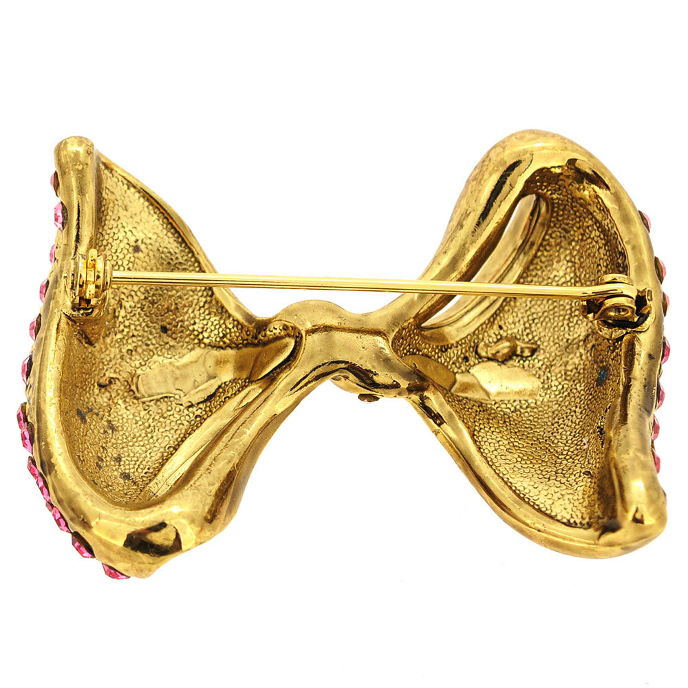 Pink Bow Pin Brooch