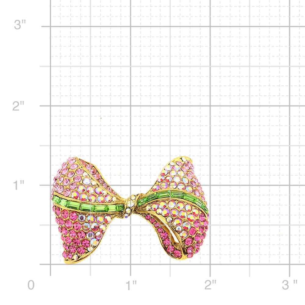 Pink Bow Pin Brooch