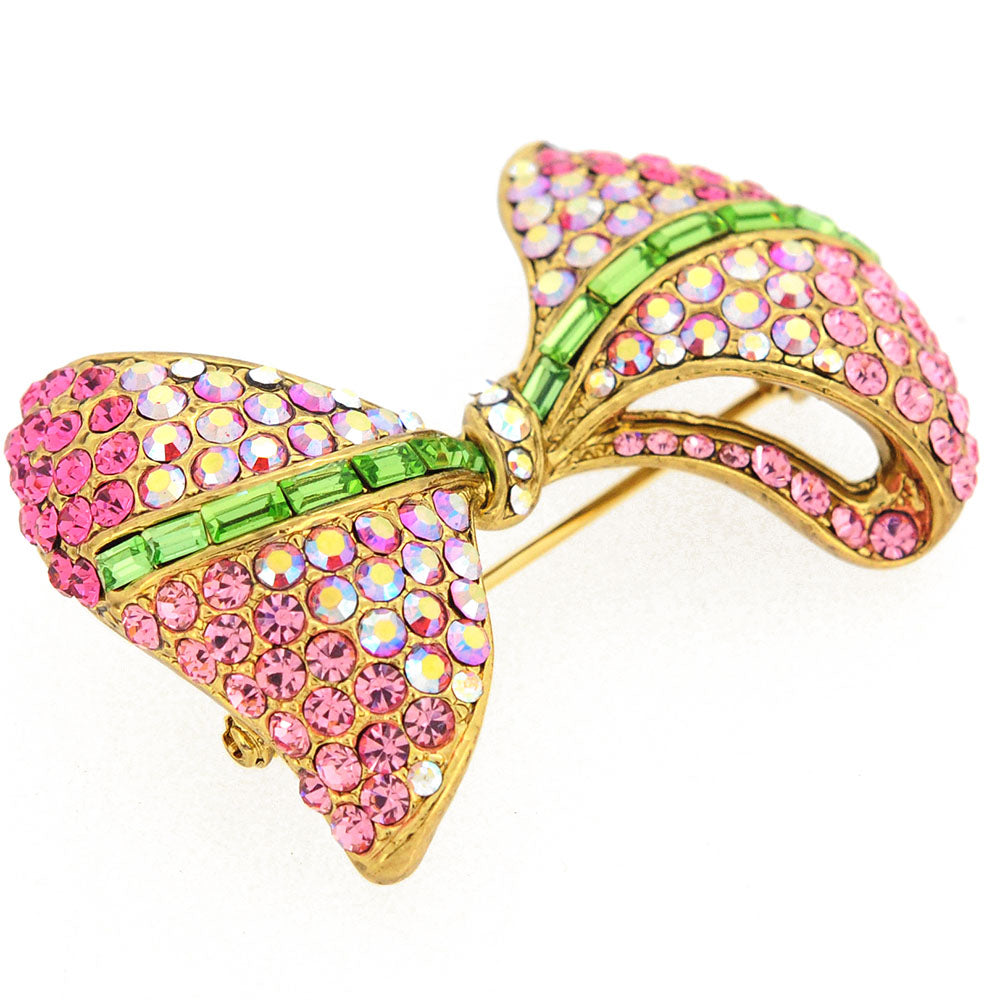 Pink Bow Pin Brooch