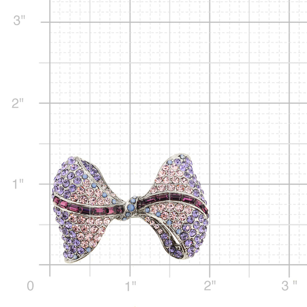 Purple Bow Pin Brooch