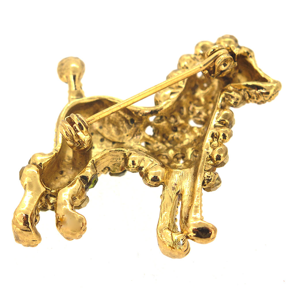 Topaz Poodle Crystal Animal Pin Brooch