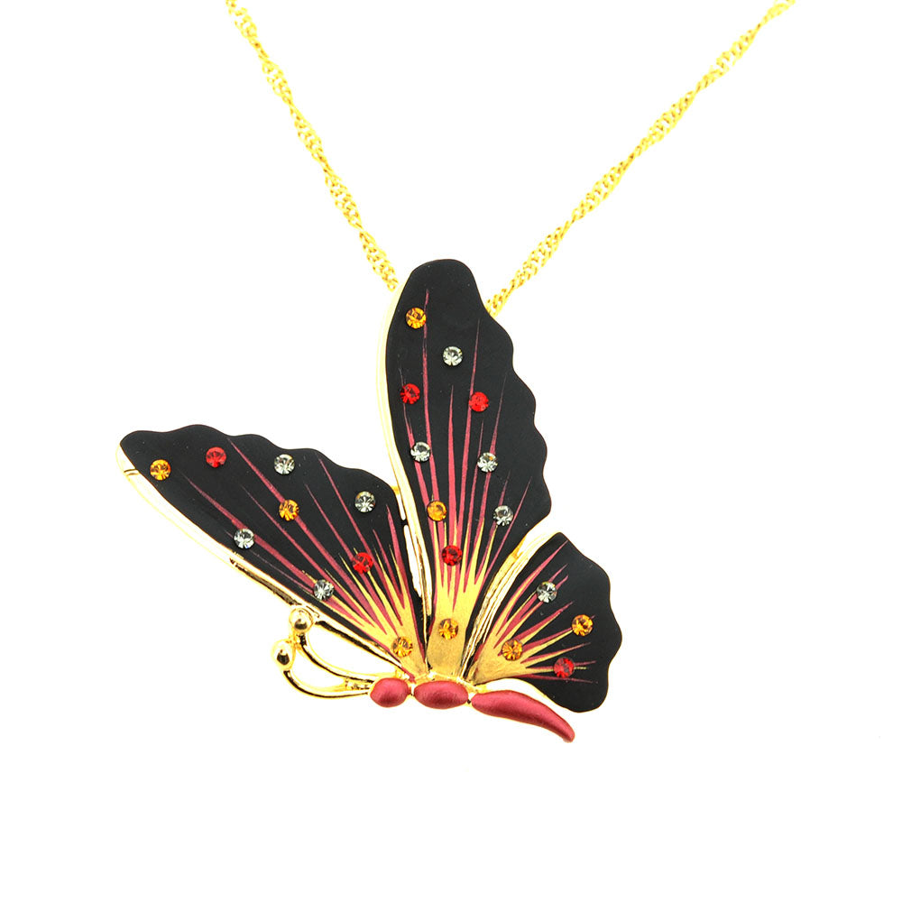 Black Butterfly Pin Brooch And Pendant