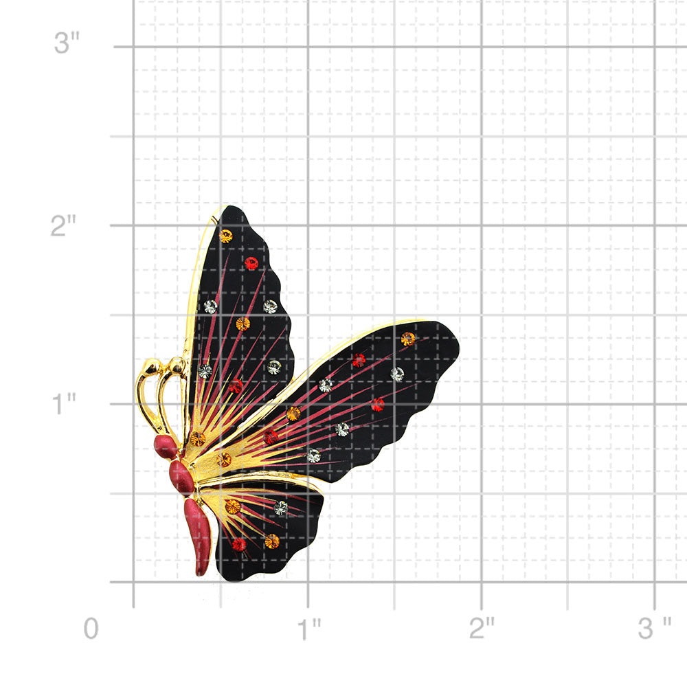 Black Butterfly Pin Brooch And Pendant