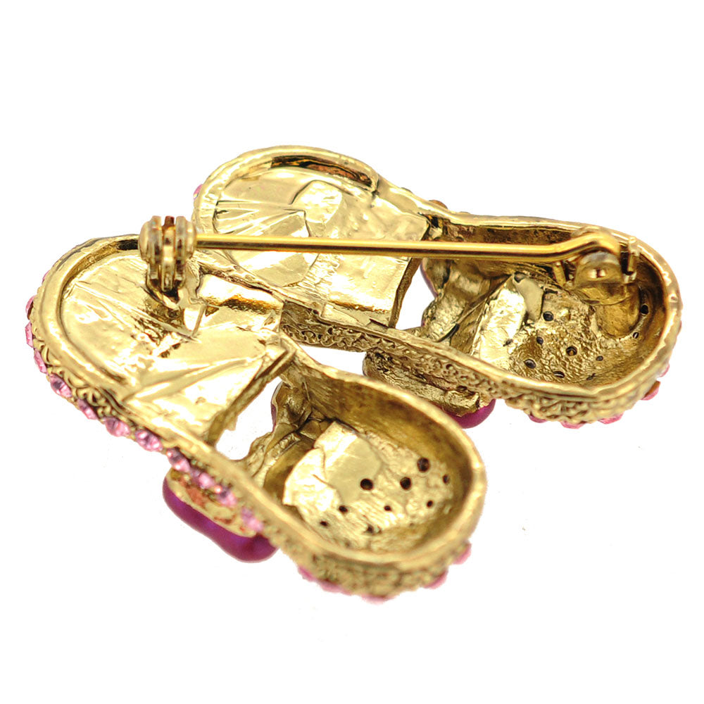 Pink Bow Flat Pin Brooch