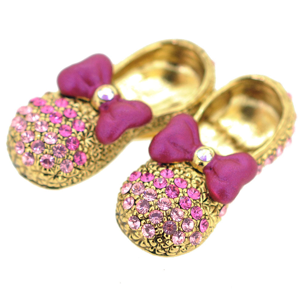 Pink Bow Flat Pin Brooch