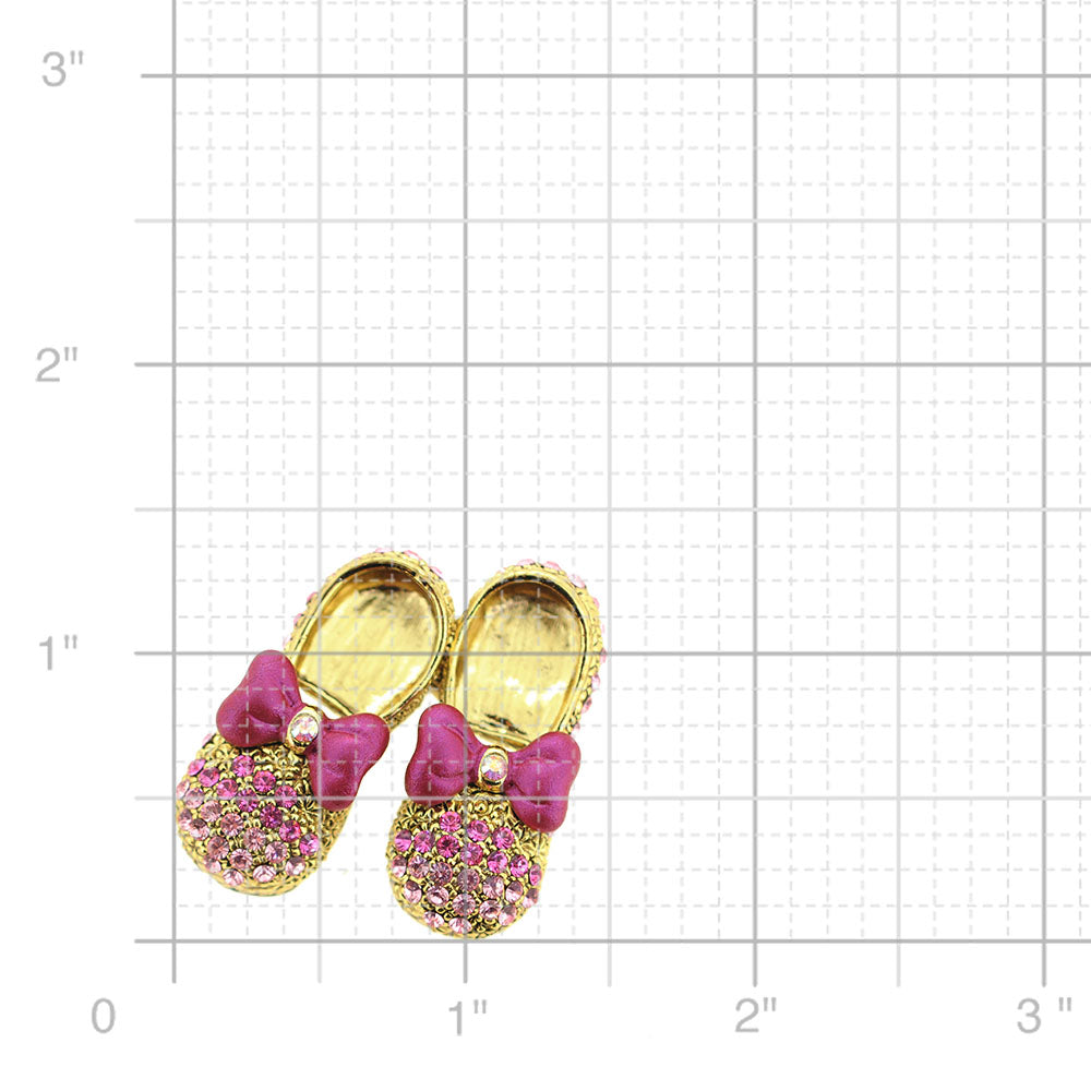 Pink Bow Flat Pin Brooch