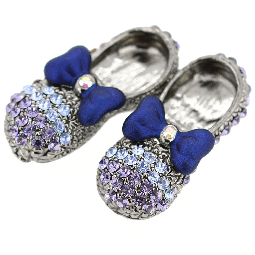 Purple Bow Flat Pin Brooch