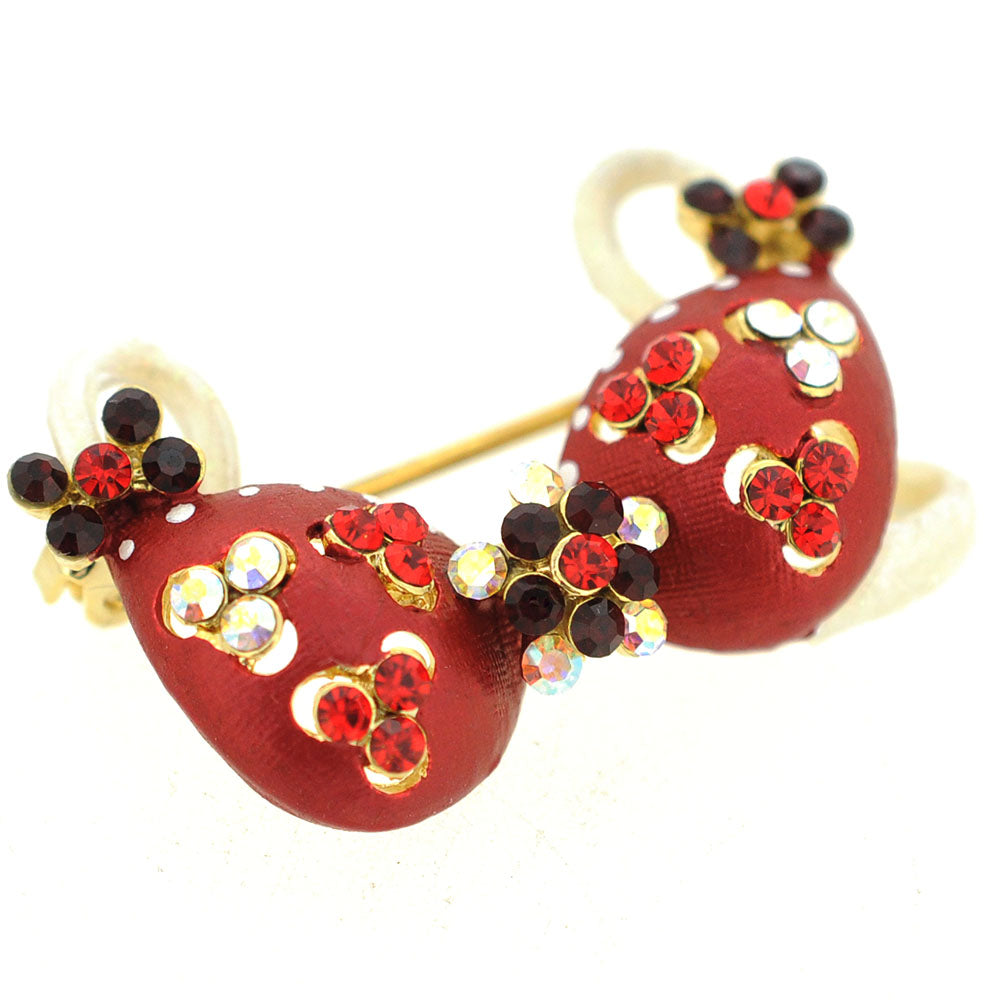 Red Flower Bikini Crystal Pin Brooch And Pendant
