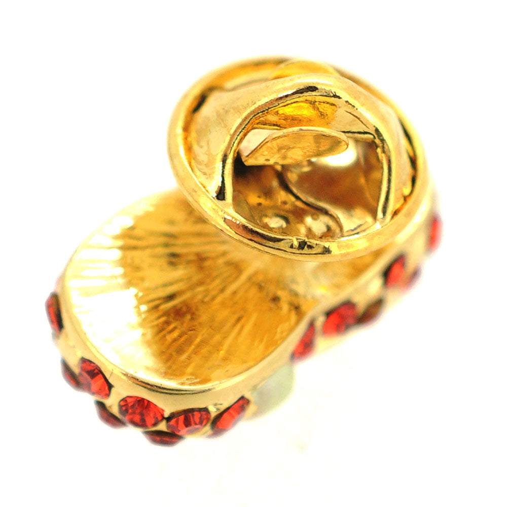 Padparadscha Bow Flat Crystal Shoes Brooch Pin