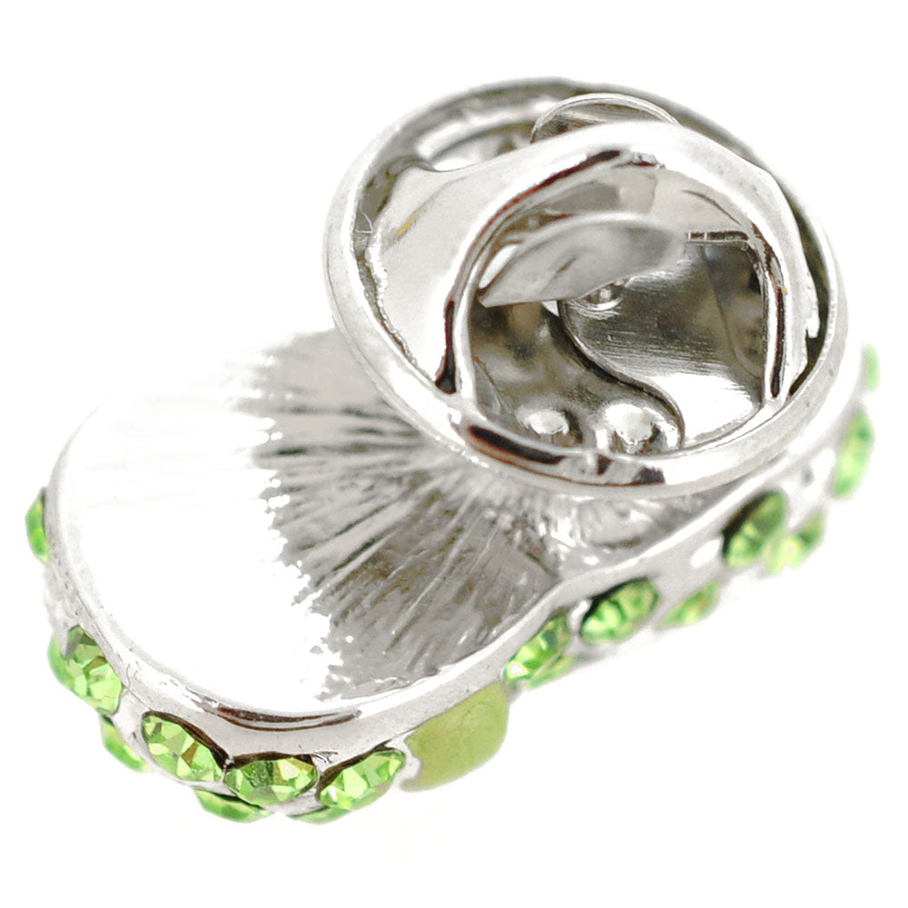 Green Bow Flat Crystal Shoes Brooch Pin