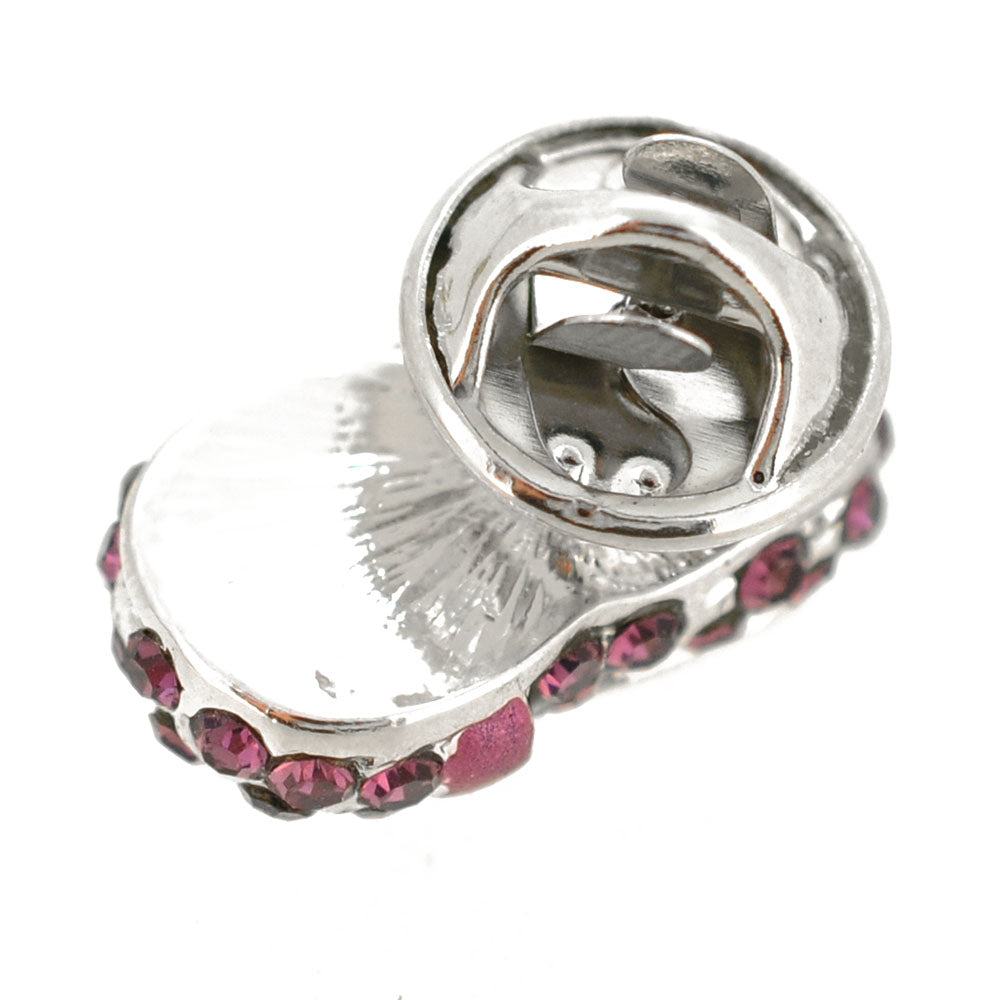 Purple Bow Flat Crystal Shoes Brooch Pin