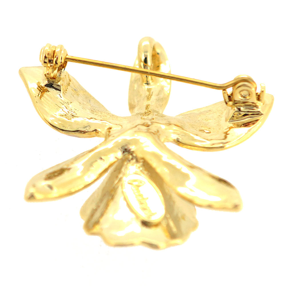 Small White Orchid Flower Brooch Pin And Pendant