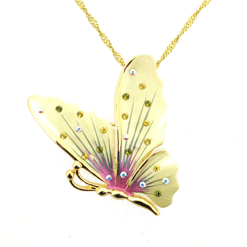 Yellow Butterfly Pin Brooch And Pendant