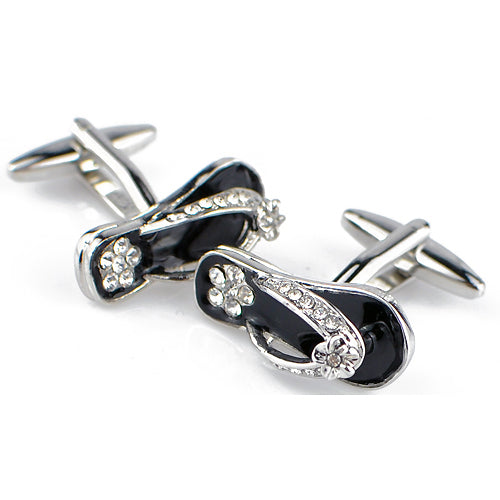Black and Silver Slippers Cufflinks