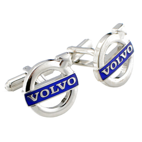Volvo Logo Automotive Car Cufflinks Silver Cuff Links