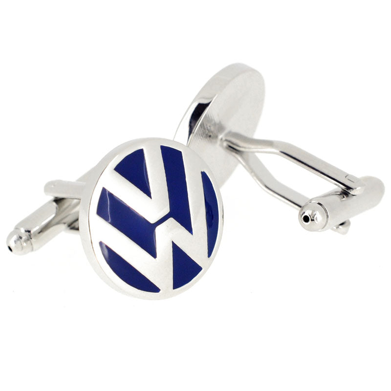 Blue Volkswagen Logo Automotive Car Cufflinks