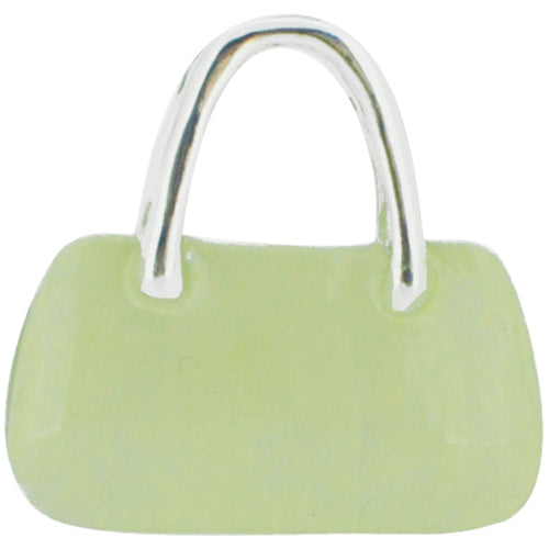 Swarovski Crystal Light Green Enamel Handbag Silver Pendant