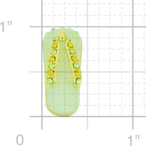 Swarovski Crystal Light Green Flip Flop Golden Pendant