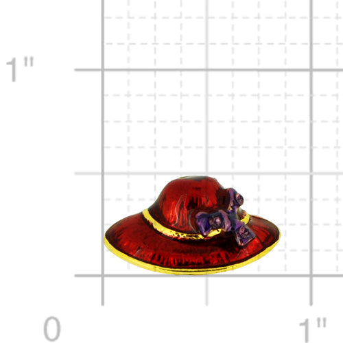 Swarovski Crystal Red Enamel Hat Golden Pendant