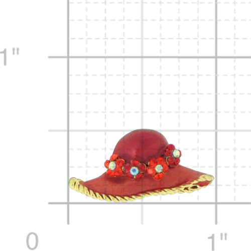 Swarovski Crystal Red Hat Golden Pendant