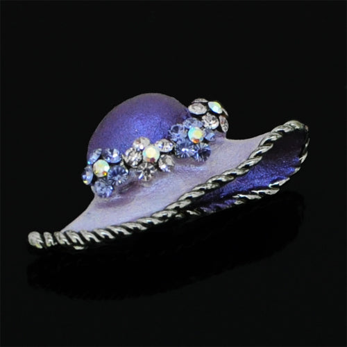 Purple Easter Bonnet Hat Swarovski Crystal Pendant
