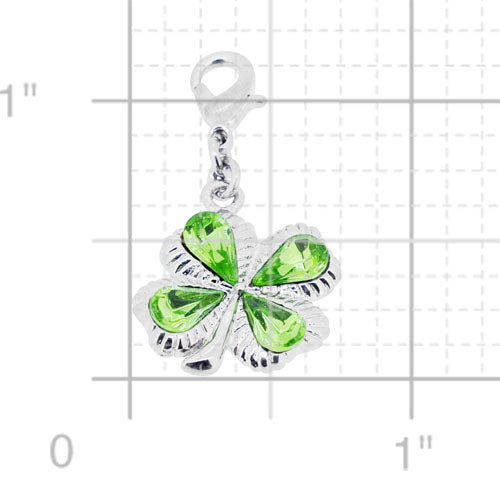 Erinite Clover Swarovski Crystal Silver Flower Pendant