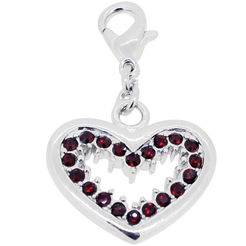 Garnet Heart Pendent Swarovski Crystal Pendant