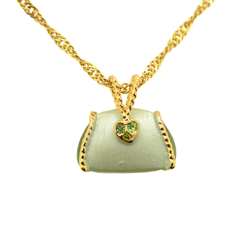 Swarovski Crystal Light Green Handbag Golden Pendant