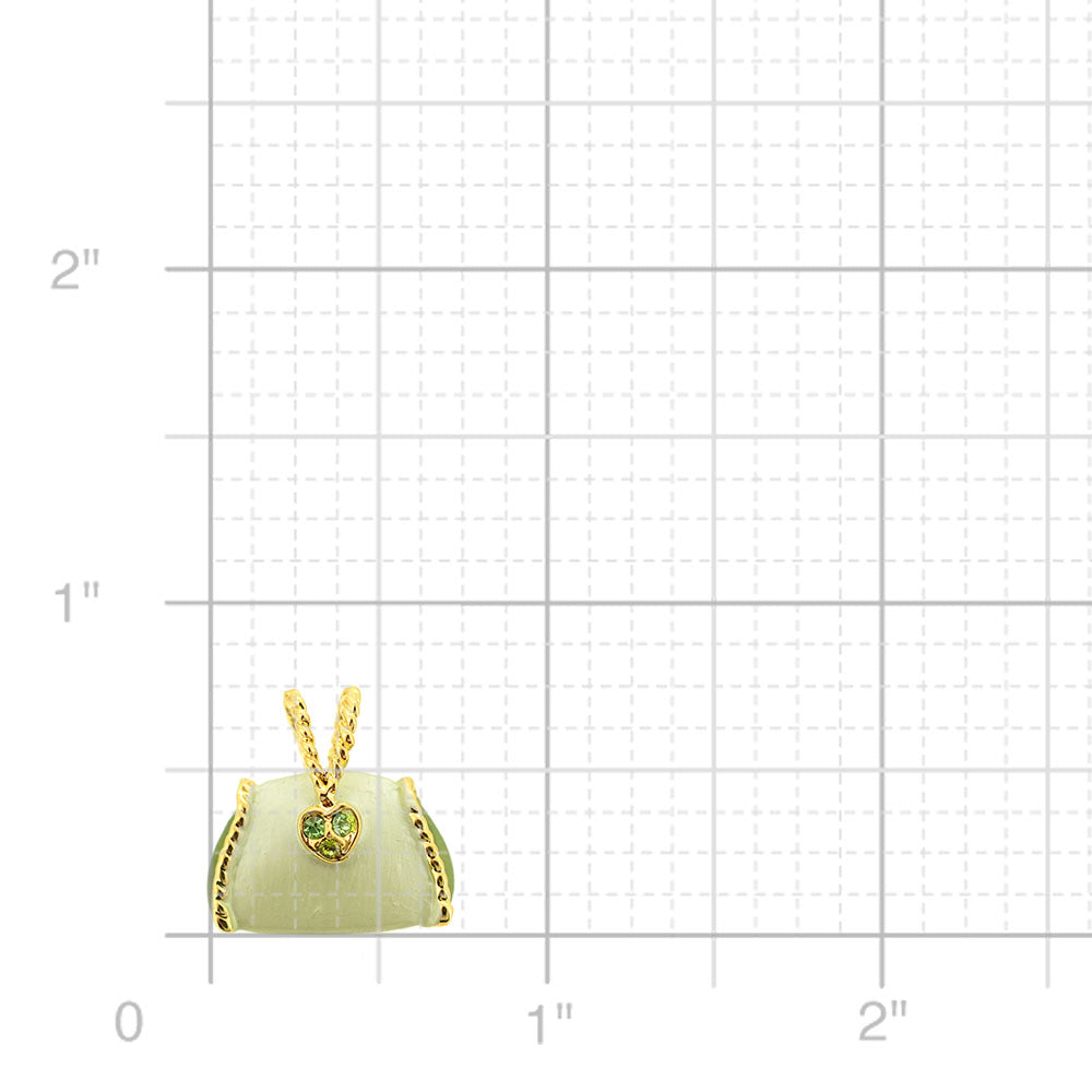 Swarovski Crystal Light Green Handbag Golden Pendant