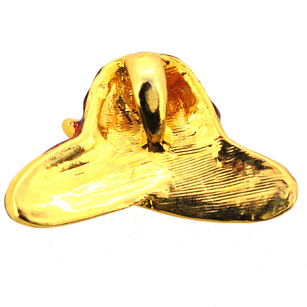 Swarovski Crystal Red Enamel Hat Golden Pendant