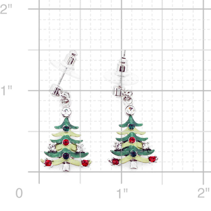 Christmas Tree Swarovski Crystal Earrings
