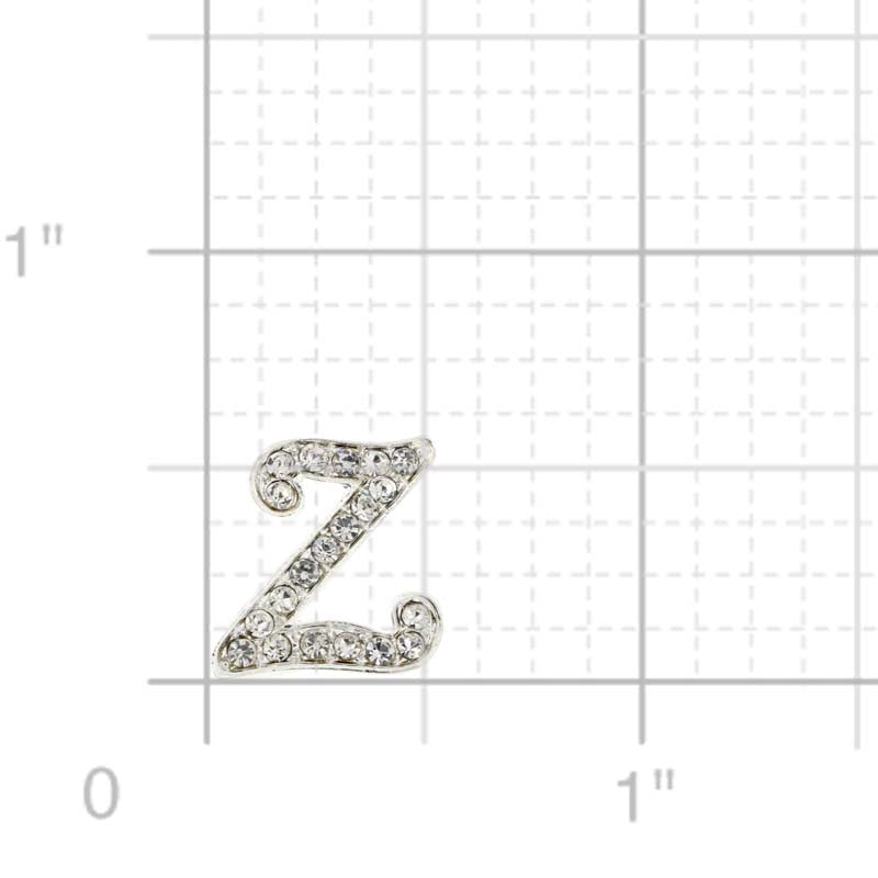 Chrome Letter Z Crystal Lapel Pin