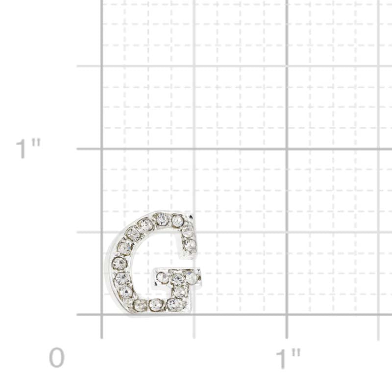 Chrome Letter G Crystal Lapel Pin