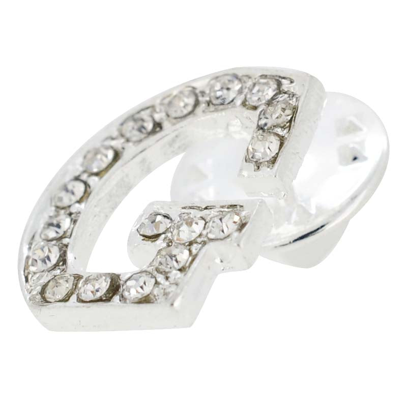 Chrome Letter G Crystal Lapel Pin