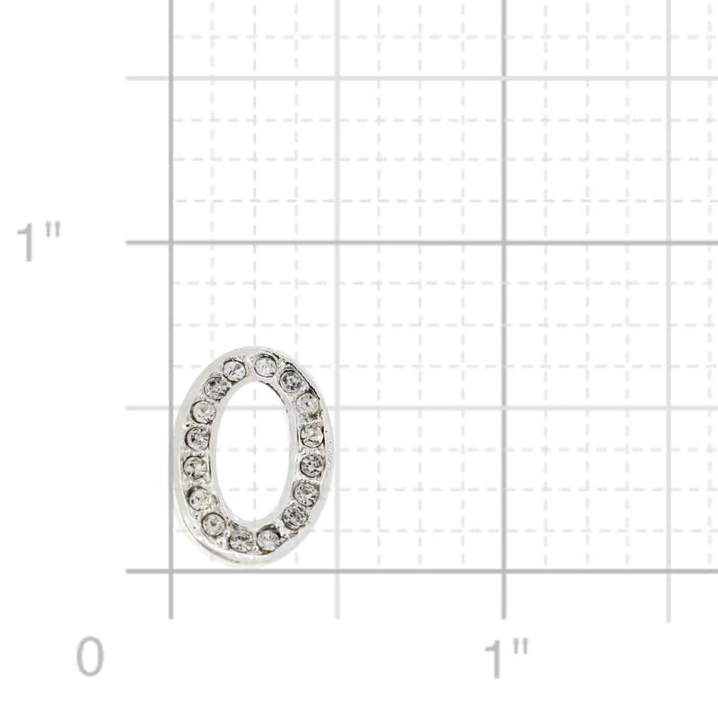 Chrome Letter O Crystal Lapel Pin